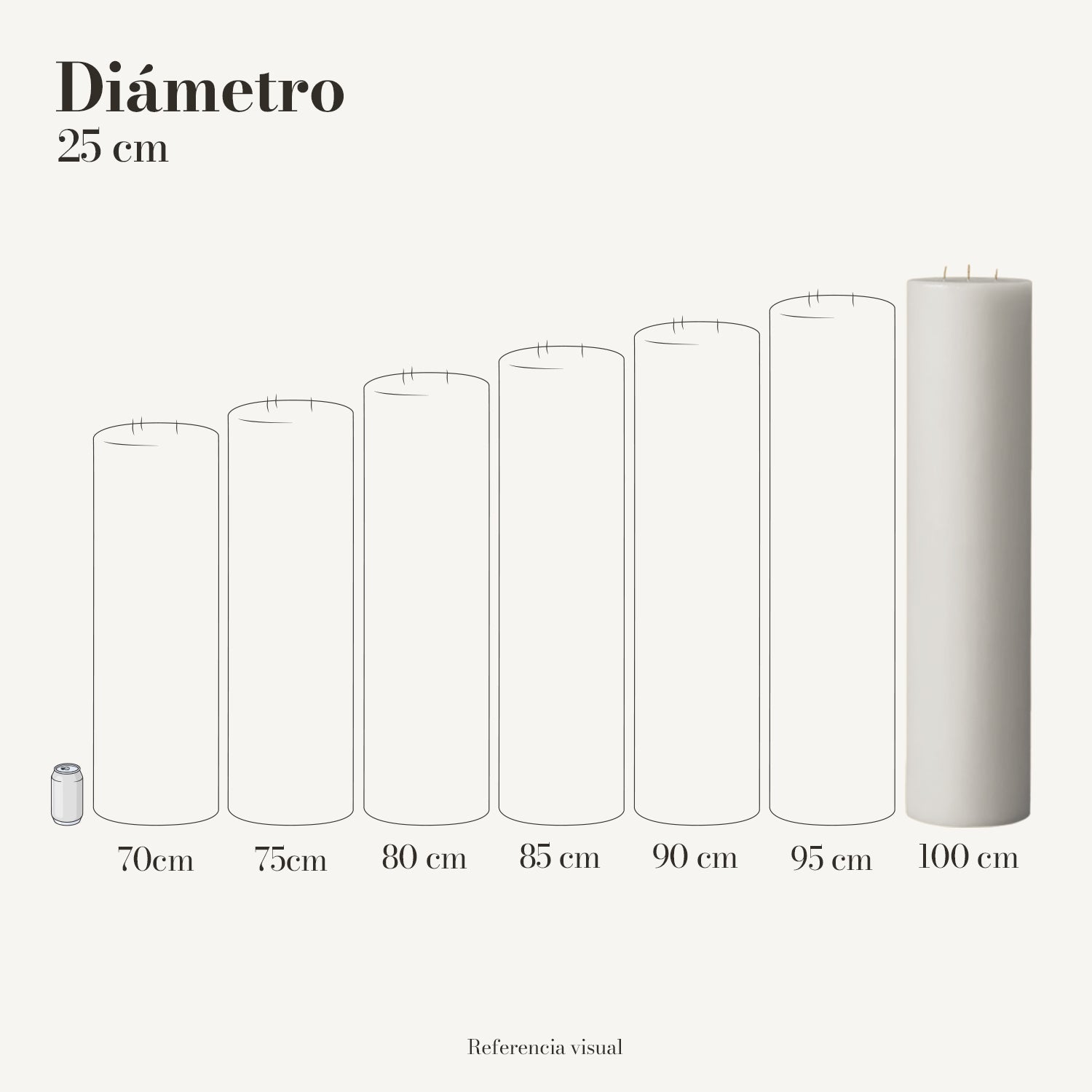 Cirio Blanco 25 cm 100 cm