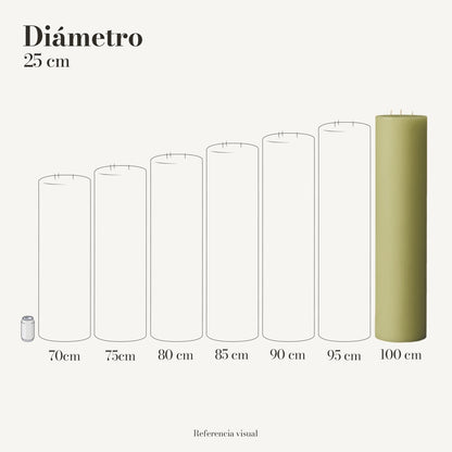 Cirio Verde Limón 25 cm 100 cm