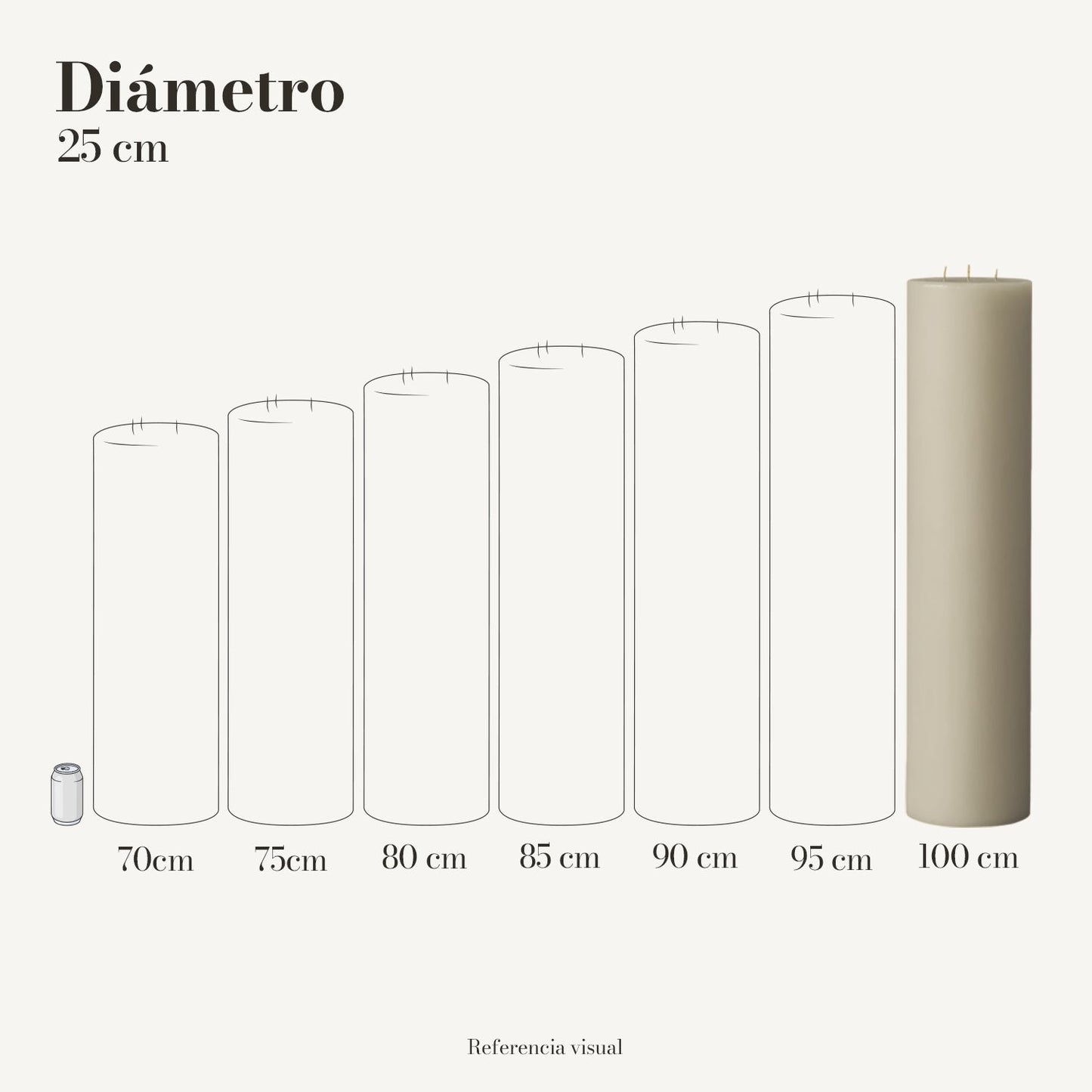 Cirio Marfil 25 cm 100 cm
