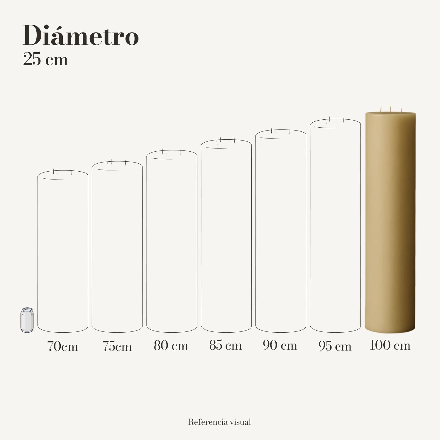 Cirio Natural 25 cm 100 cm