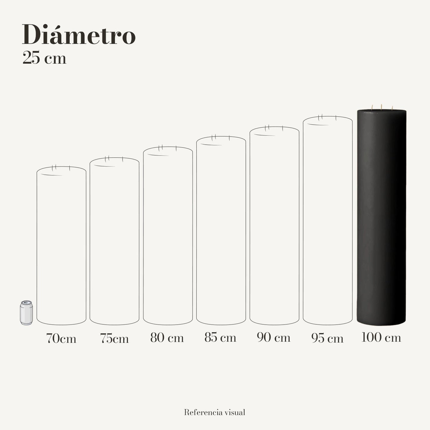 Cirio Negro 25 cm 100 cm