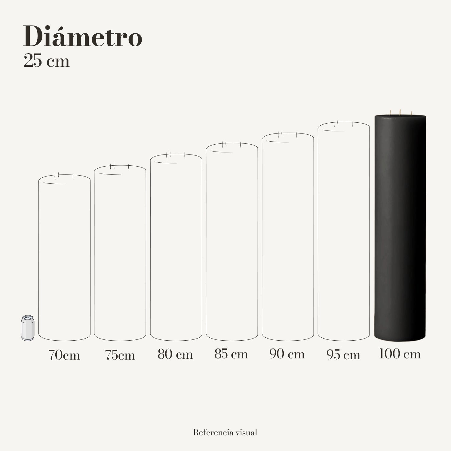 Cirio Negro 25 cm 100 cm