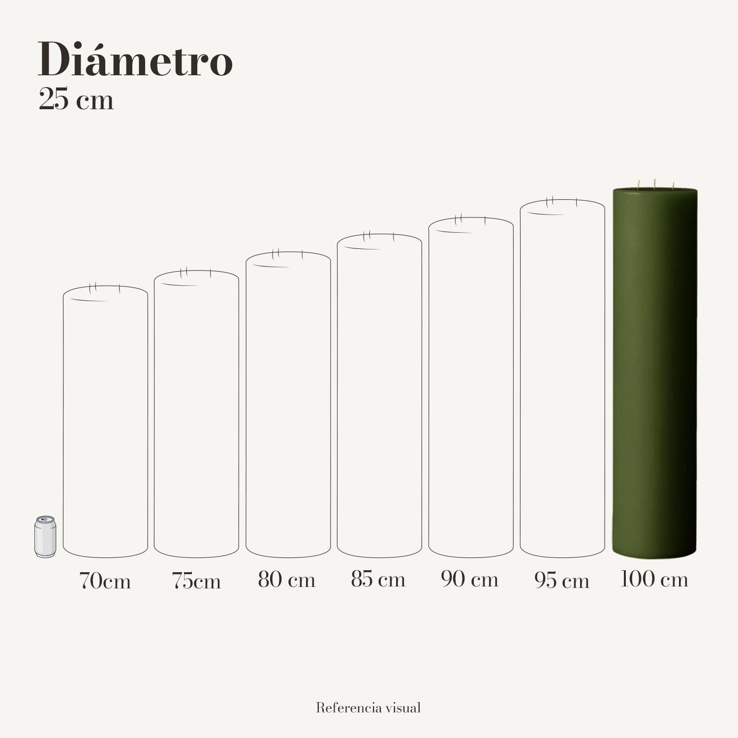 Cirio Verde Pino 25 cm 100 cm