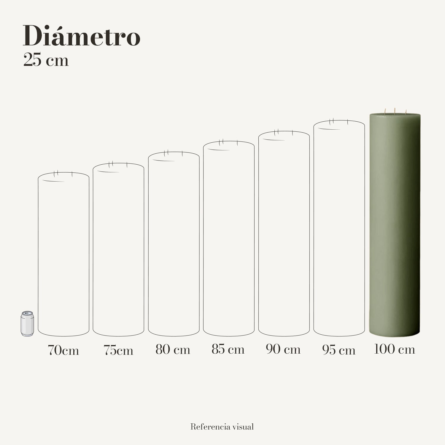 Cirio Pistache 25 cm 100 cm