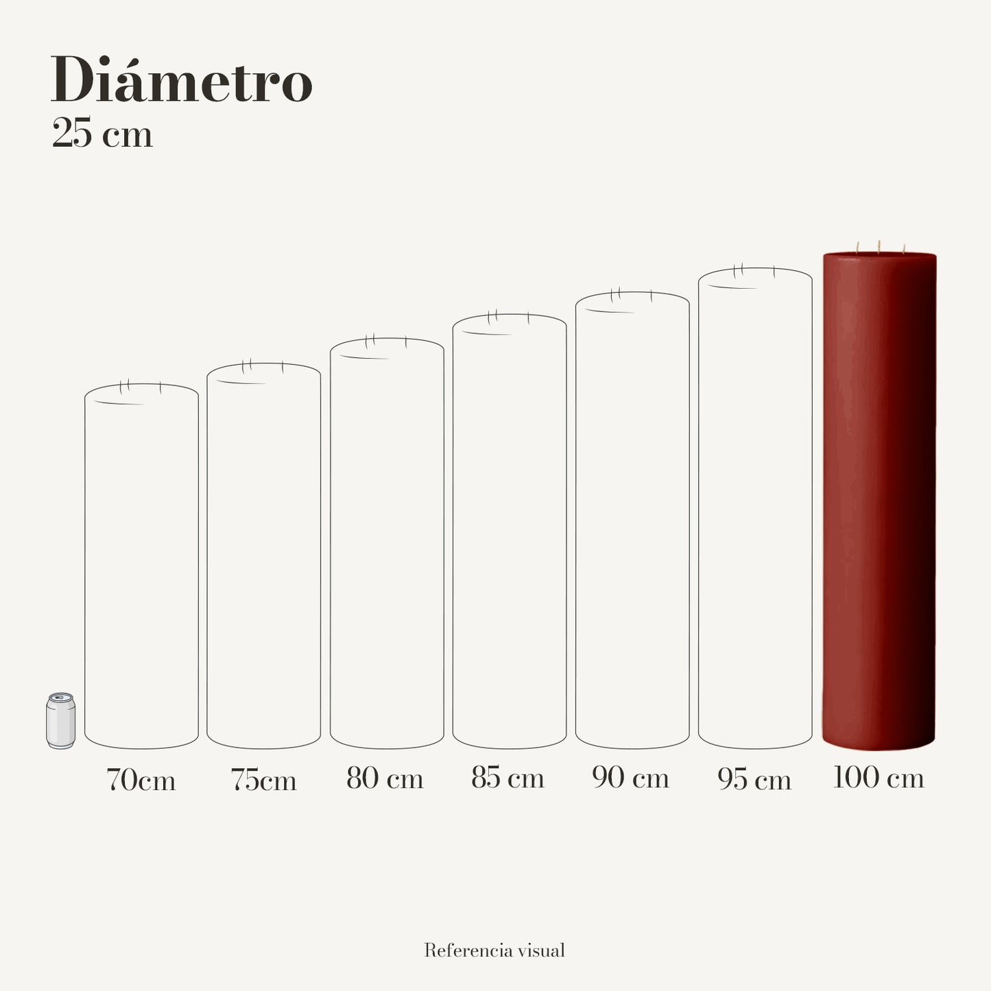Cirio terracota oscuro 25 cm diámetro - La Vela Amaltea