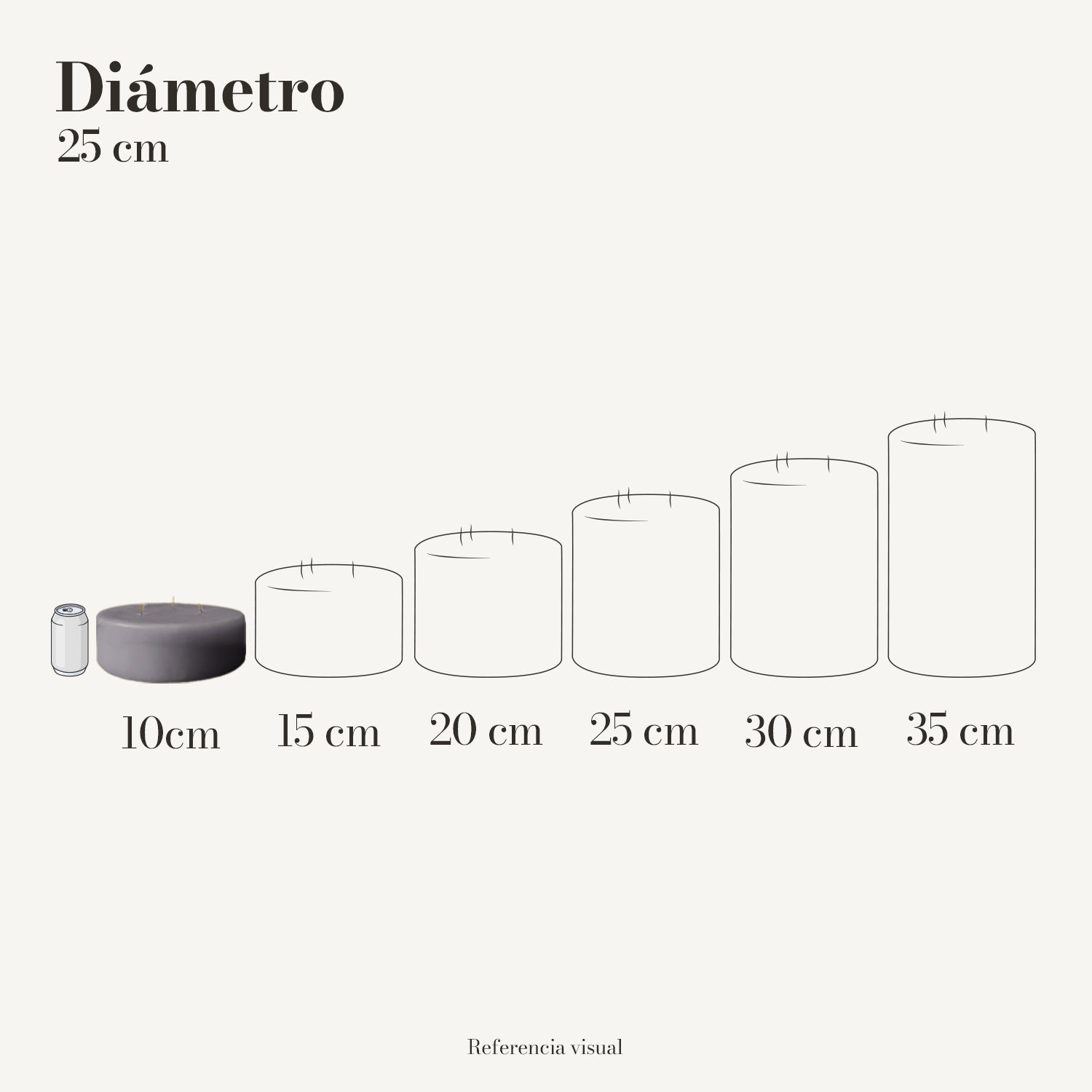 Cirio gris 25 cm diámetro - La Vela Amaltea