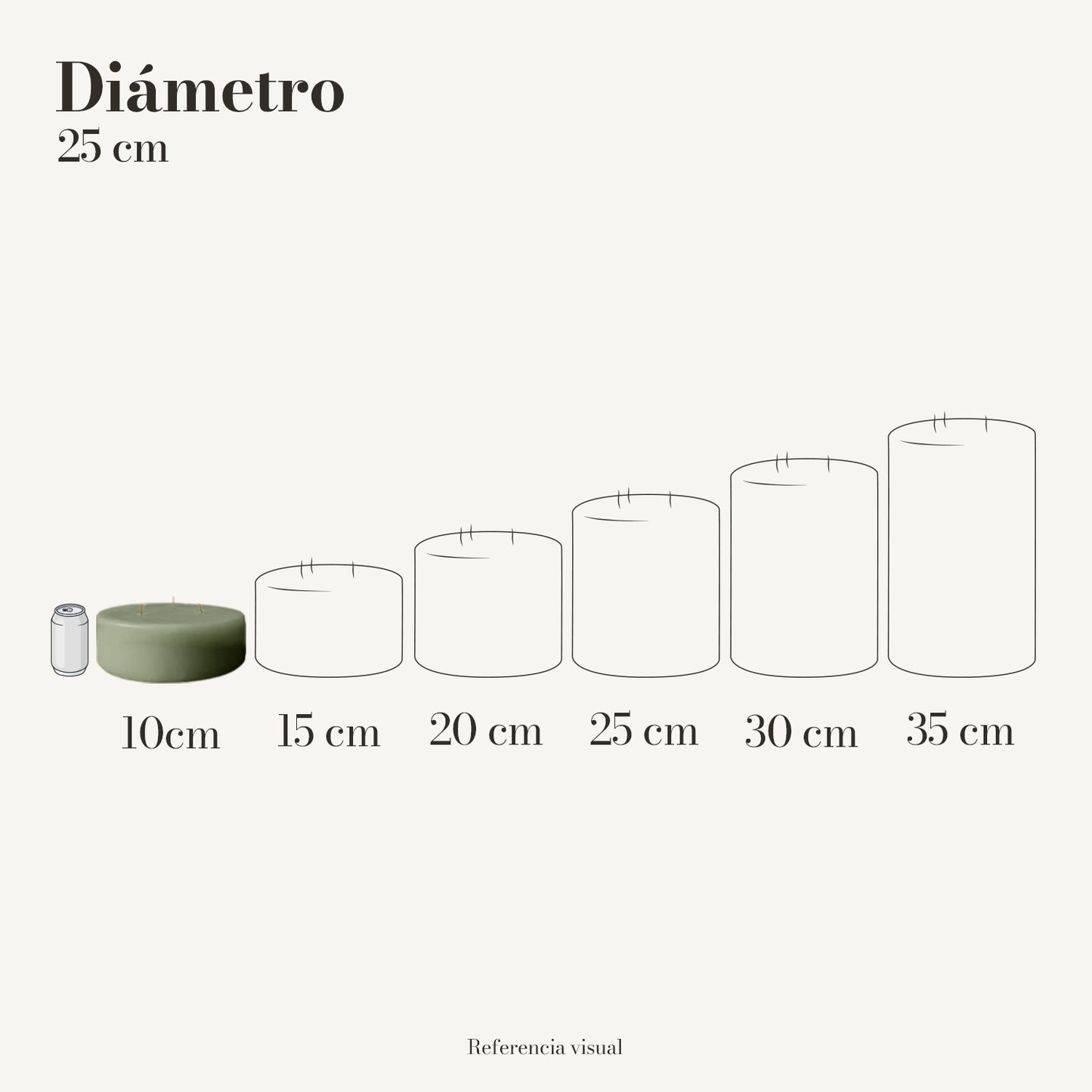 Cirio pistache 25 cm diámetro - La Vela Amaltea