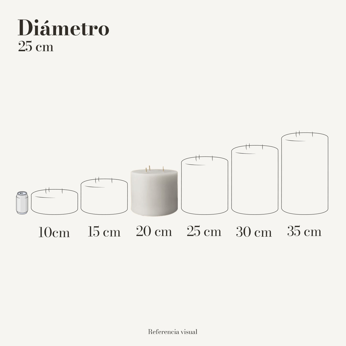 Cirio blanco 25 cm diámetro - La Vela Amaltea