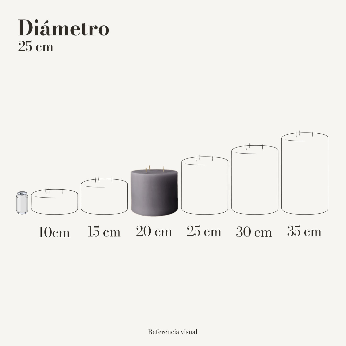 Cirio gris 25 cm diámetro - La Vela Amaltea