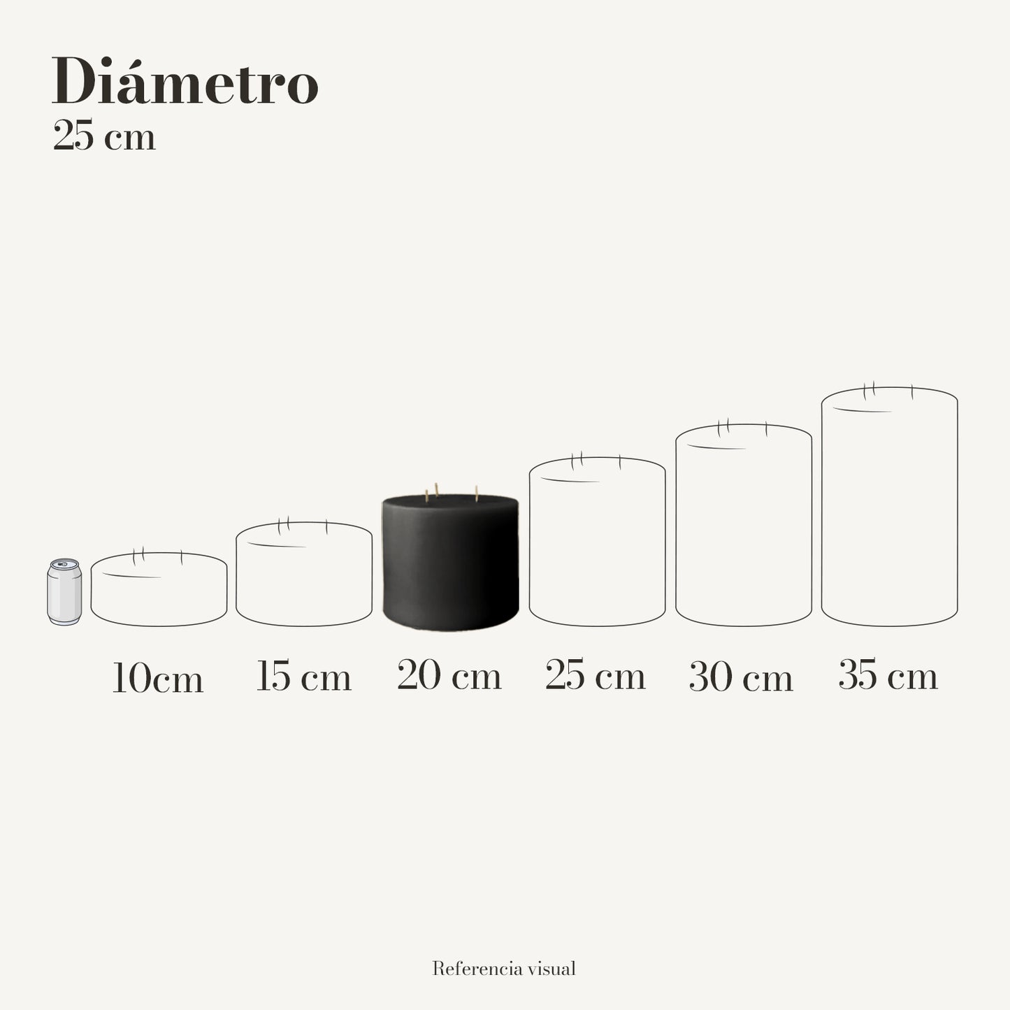 Cirio negro 25 cm diámetro - La Vela Amaltea