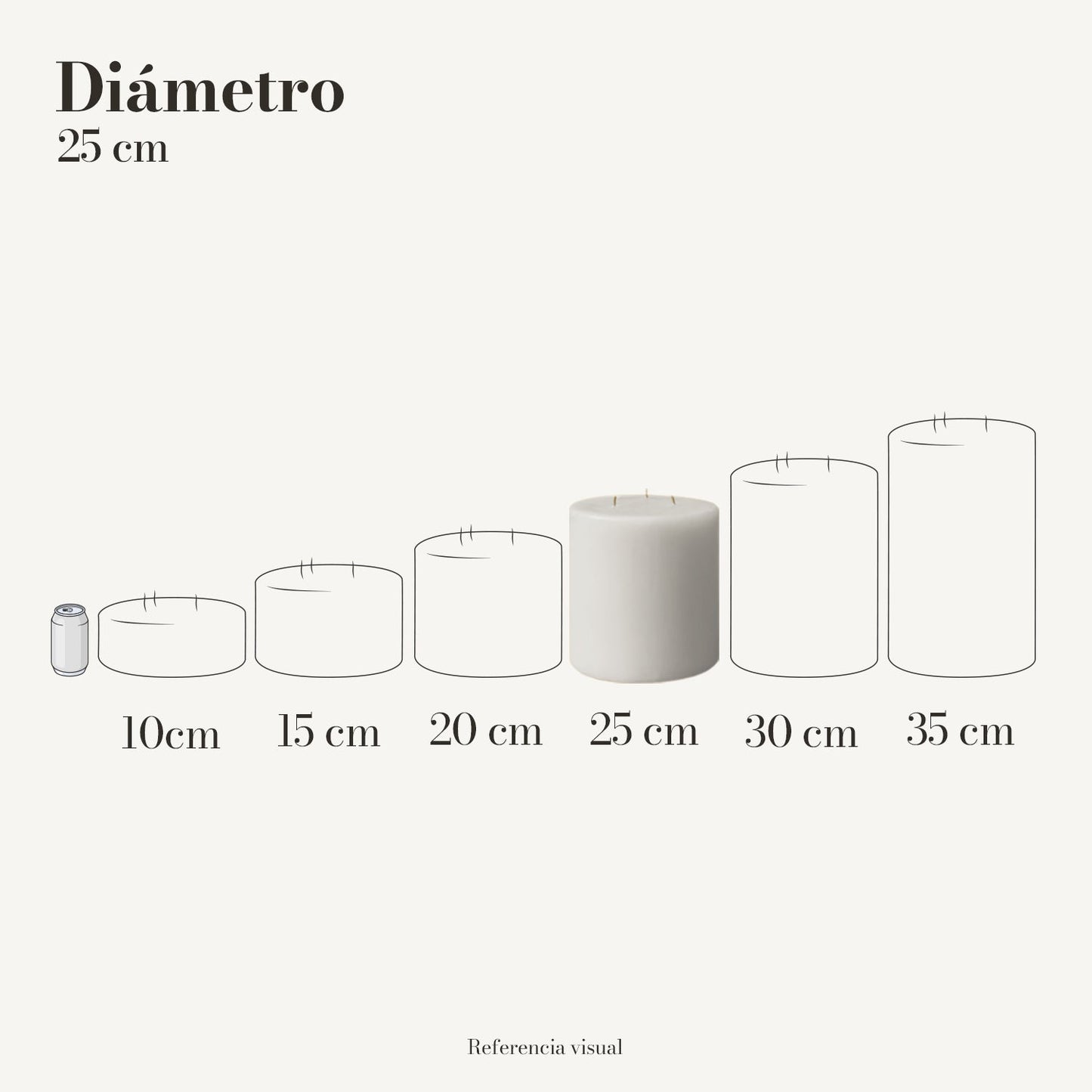 Cirio Blanco 25 cm 25 cm