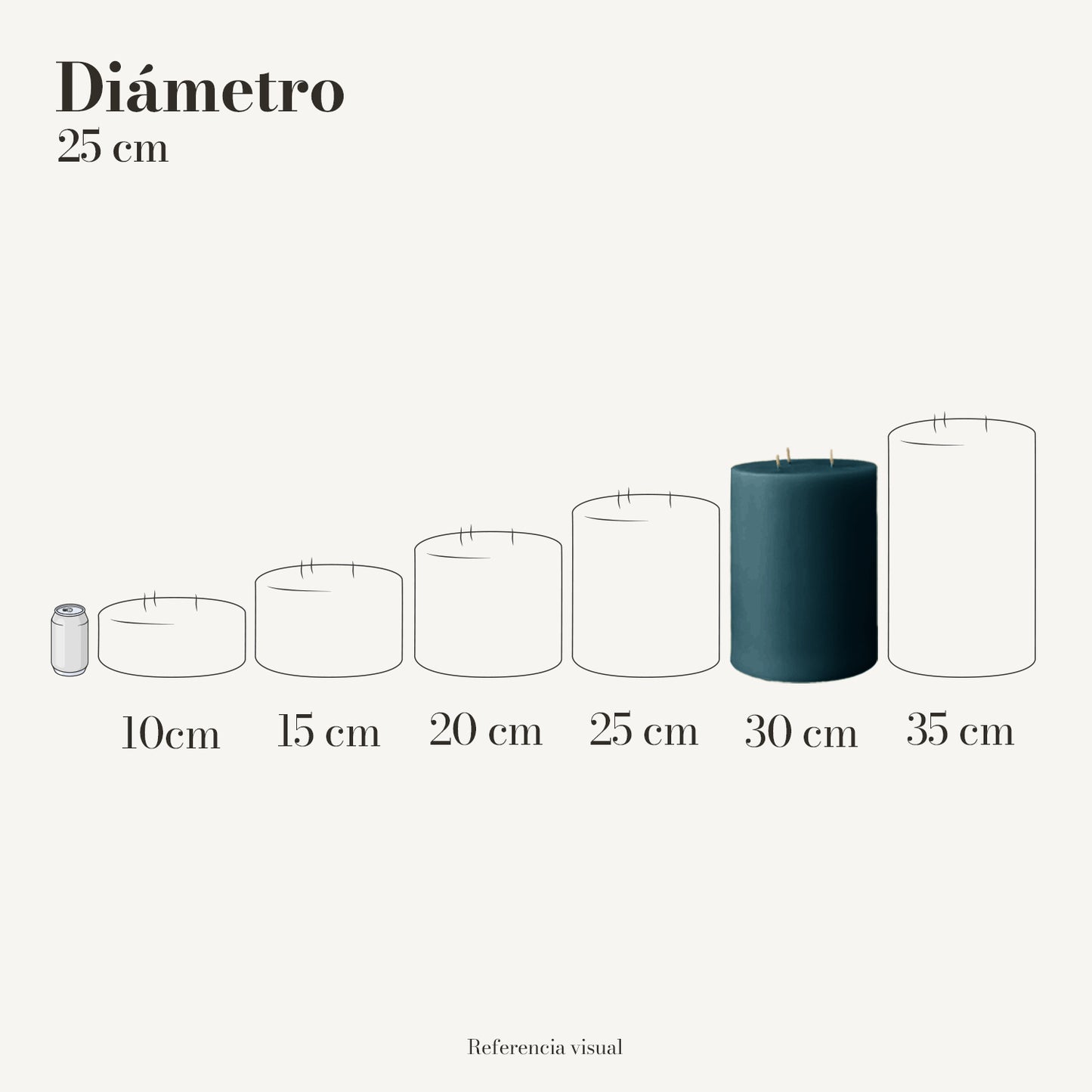 Cirio aqua 25 cm diámetro - La Vela Amaltea