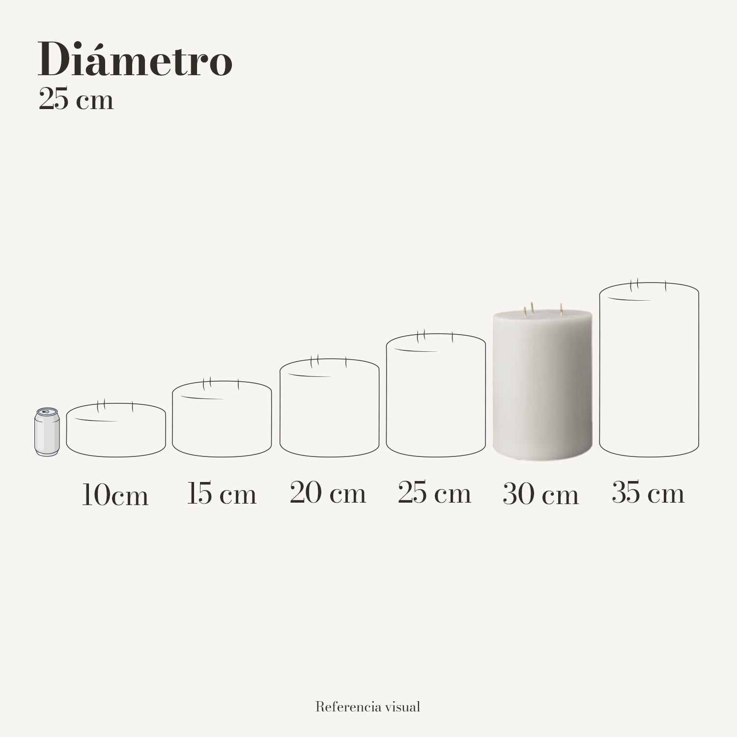 Cirio blanco 25 cm diámetro - La Vela Amaltea