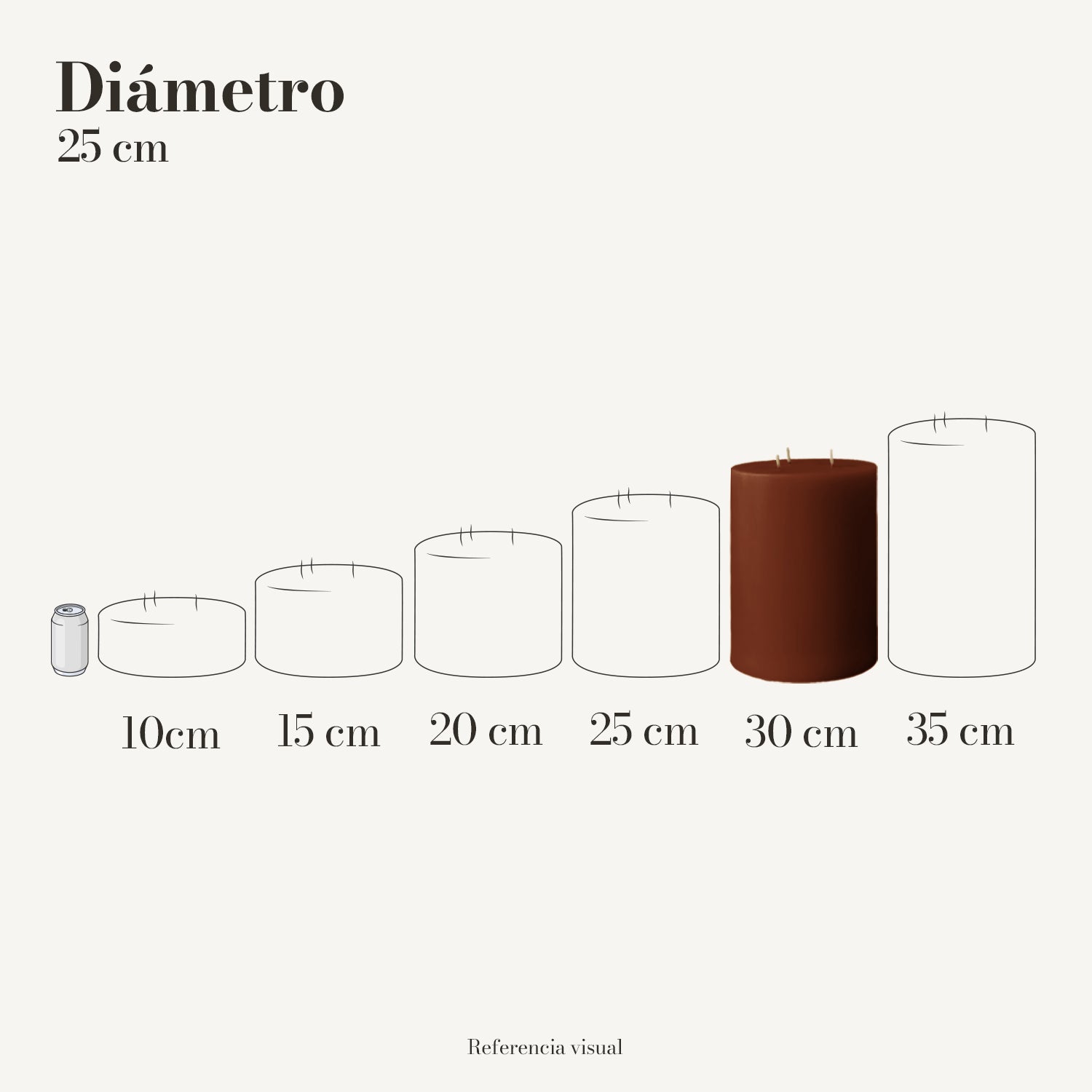 Cirio café oscuro 25 cm diámetro - La Vela Amaltea