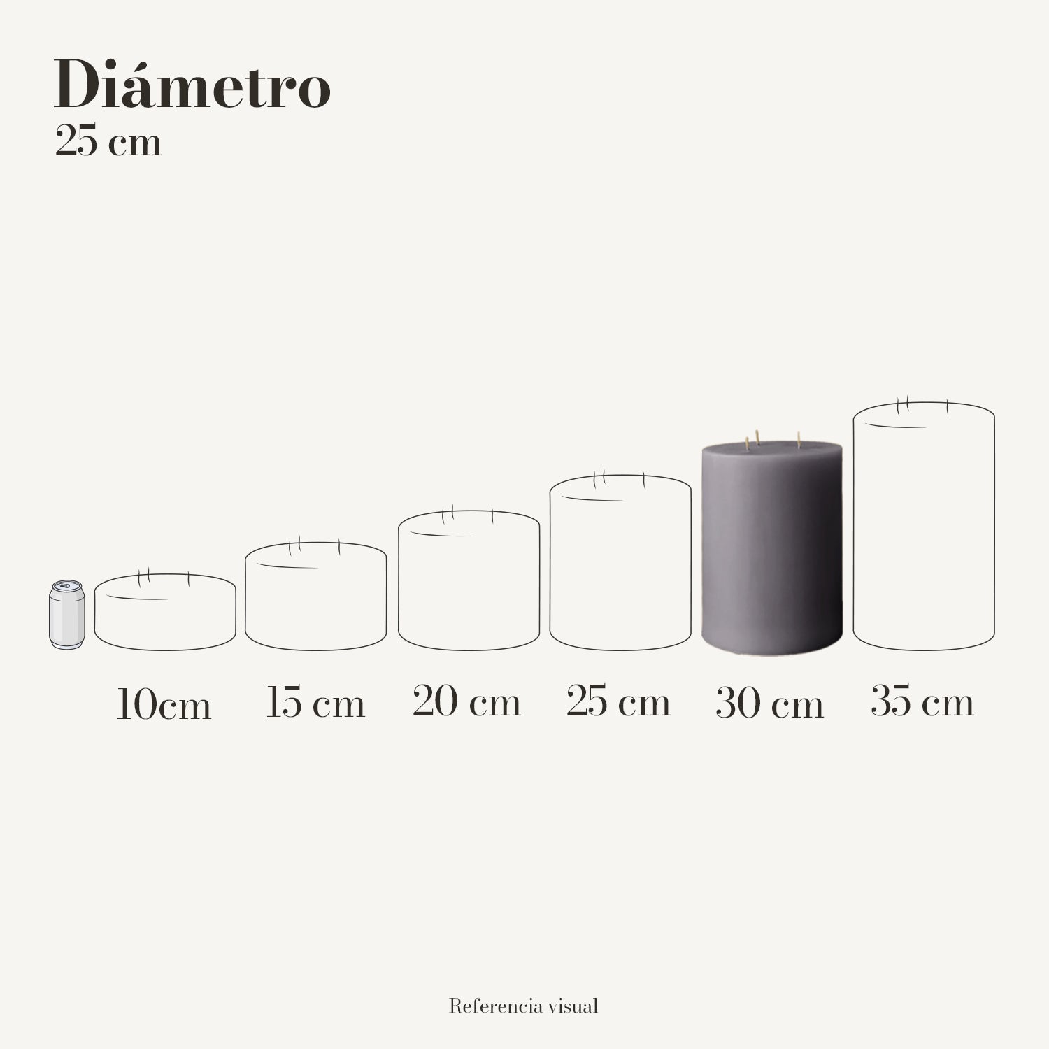 Cirio gris 25 cm diámetro - La Vela Amaltea