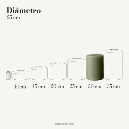 Cirio pistache 25 cm diámetro - La Vela Amaltea