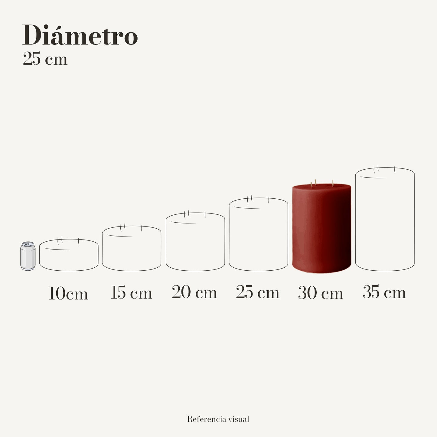 Cirio terracota oscuro 25 cm diámetro - La Vela Amaltea