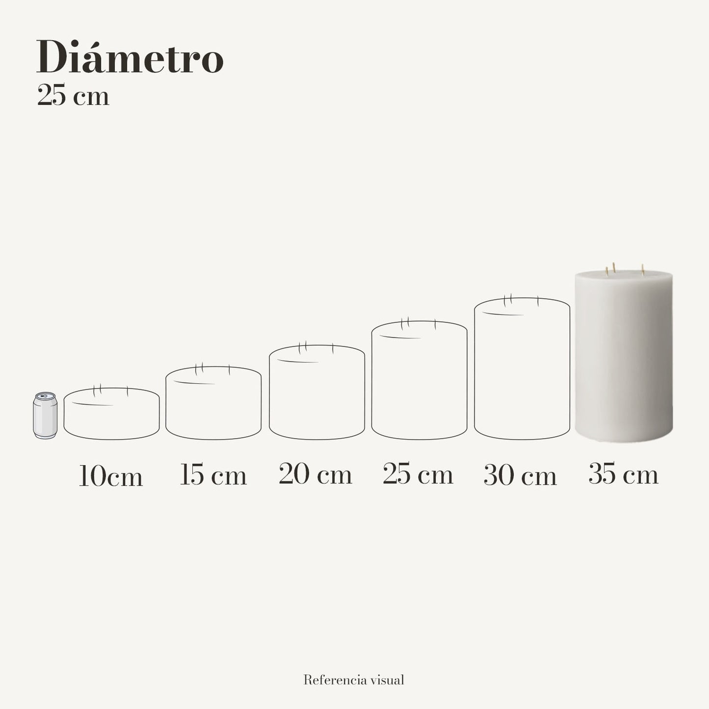 Cirio Blanco 25 cm 35 cm