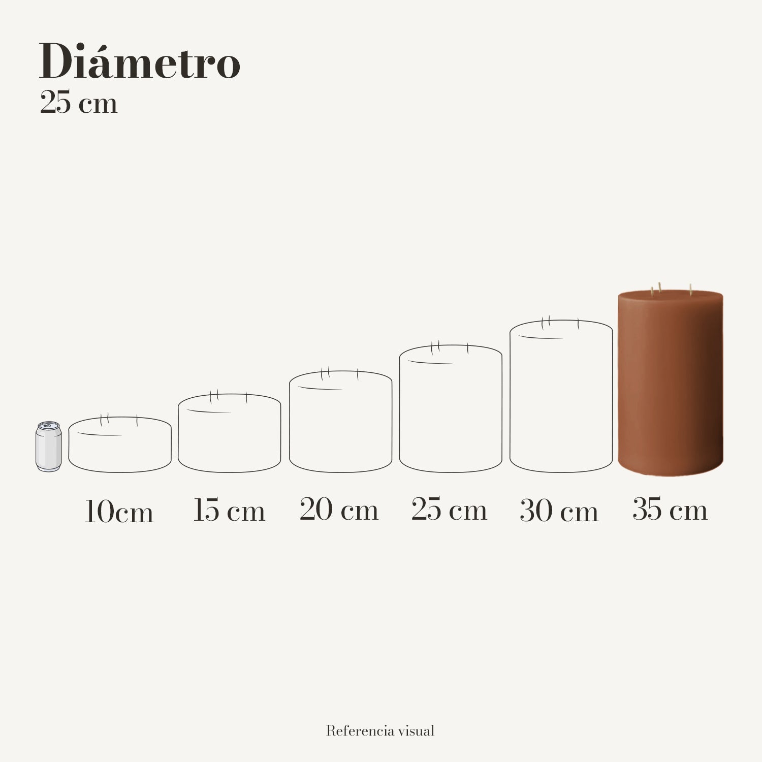 Cirio café claro 25 cm diámetro - La Vela Amaltea
