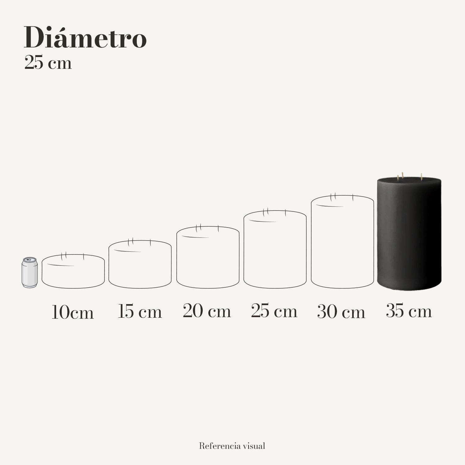 Cirio negro 25 cm diámetro - La Vela Amaltea