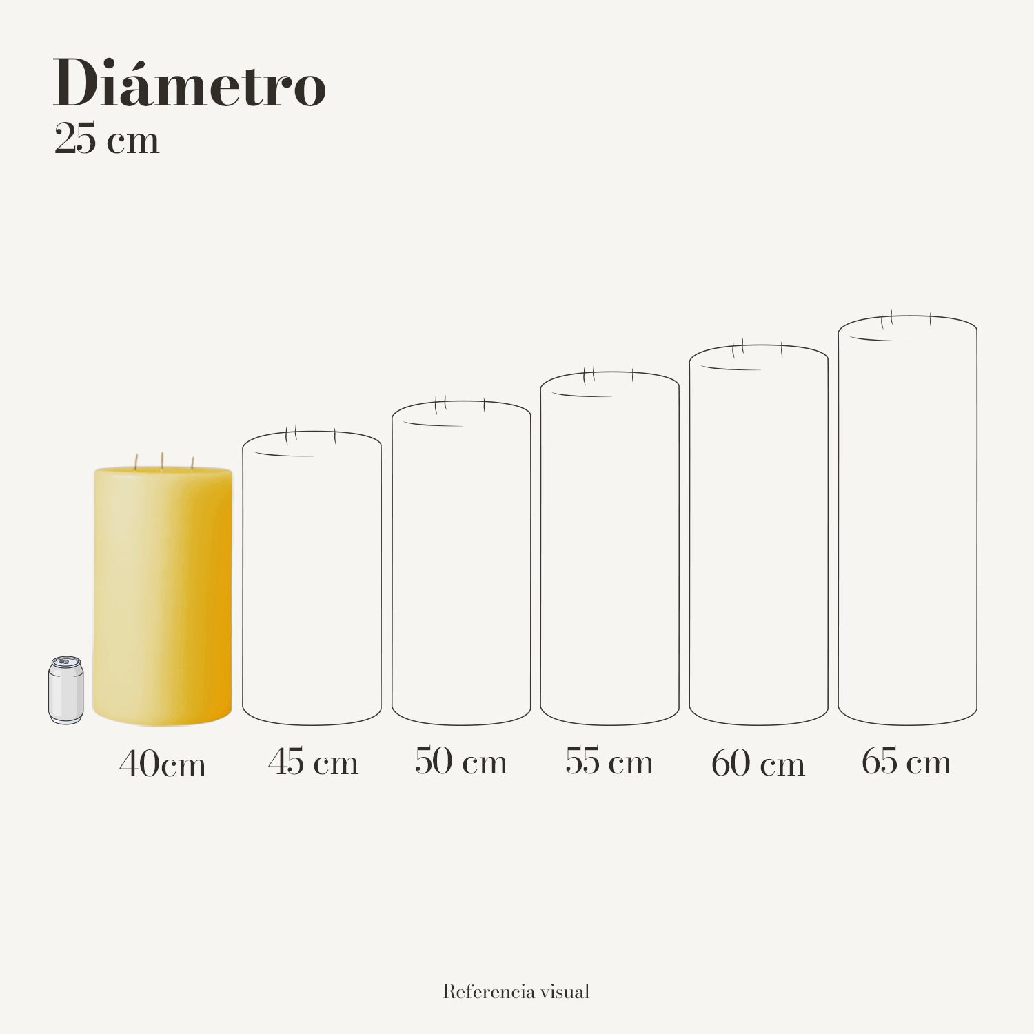 Cirio amarillo intenso 25 cm diámetro - La Vela Amaltea