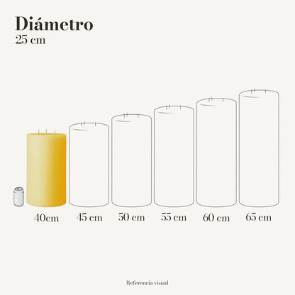 Cirio amarillo intenso 25 cm diámetro - La Vela Amaltea