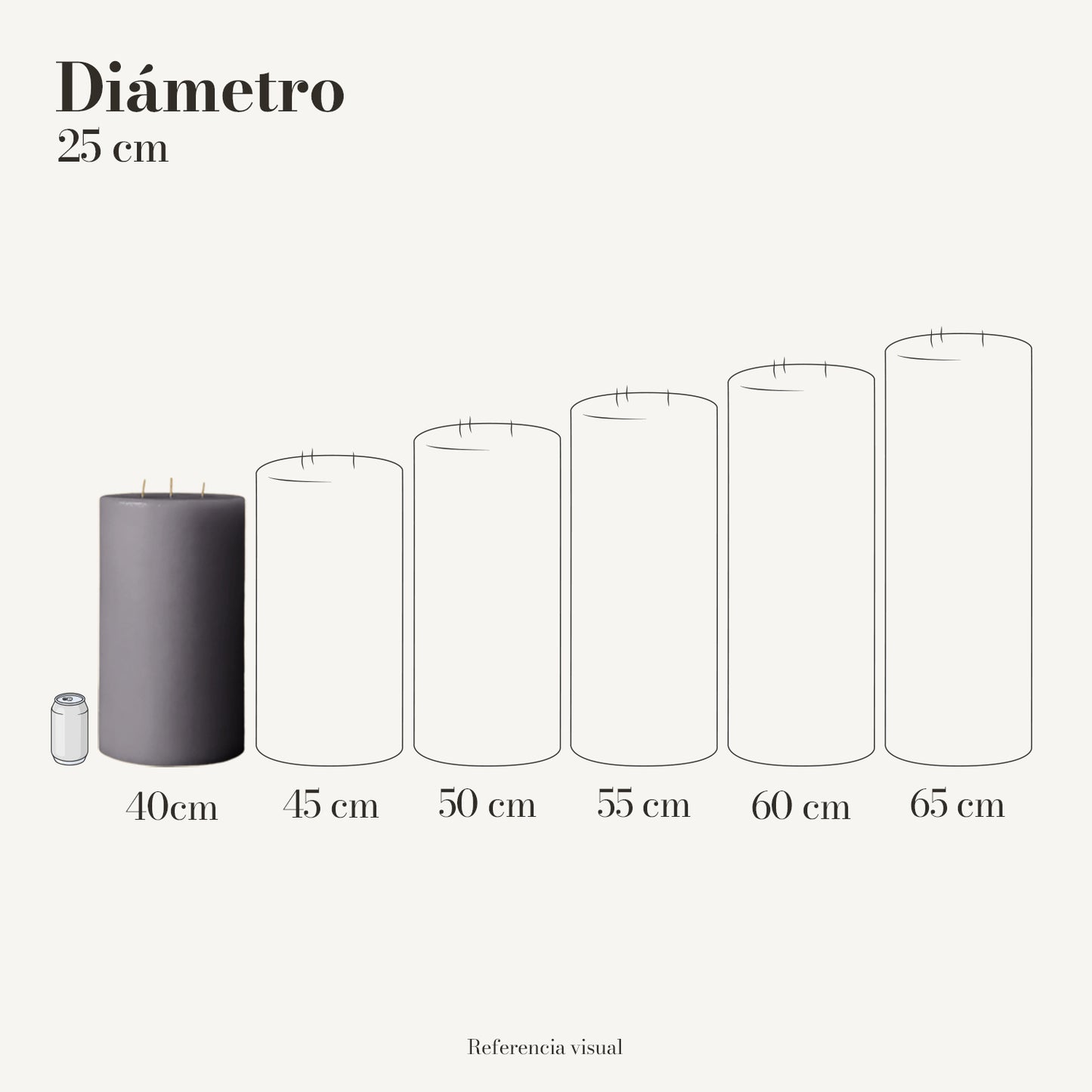 Cirio gris 25 cm diámetro - La Vela Amaltea
