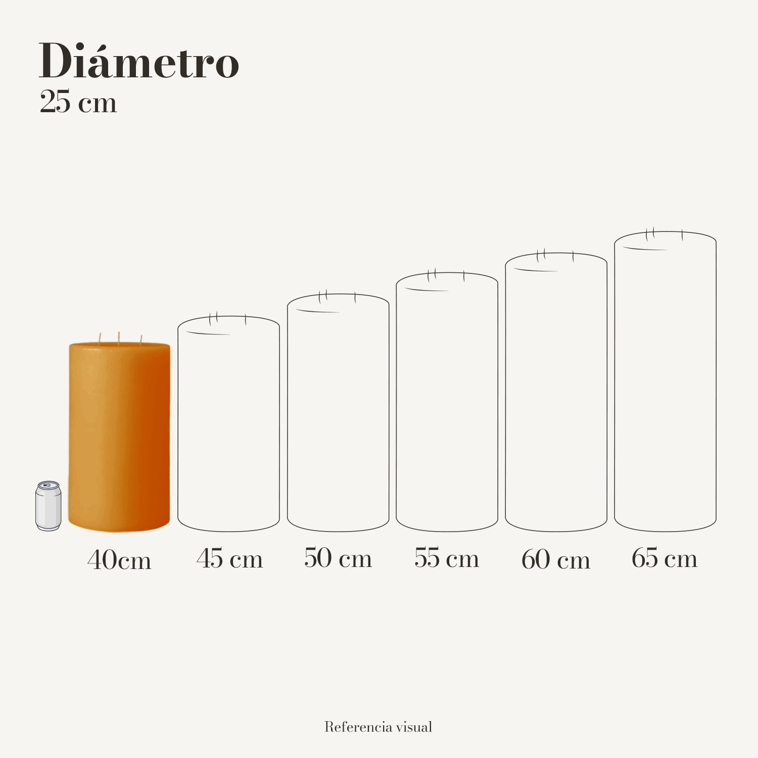 Cirio naranja 25 cm diámetro - La Vela Amaltea