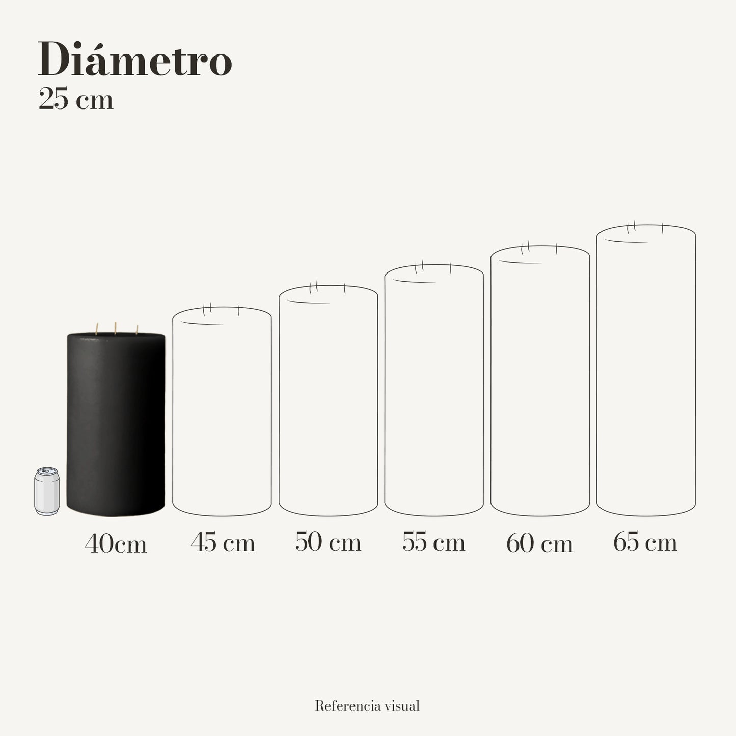 Cirio negro 25 cm diámetro - La Vela Amaltea