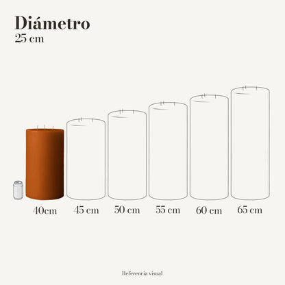 Cirio naranja ocre 25 cm diámetro - La Vela Amaltea