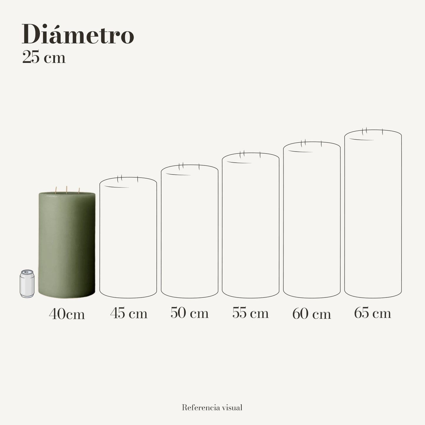 Cirio pistache 25 cm diámetro - La Vela Amaltea