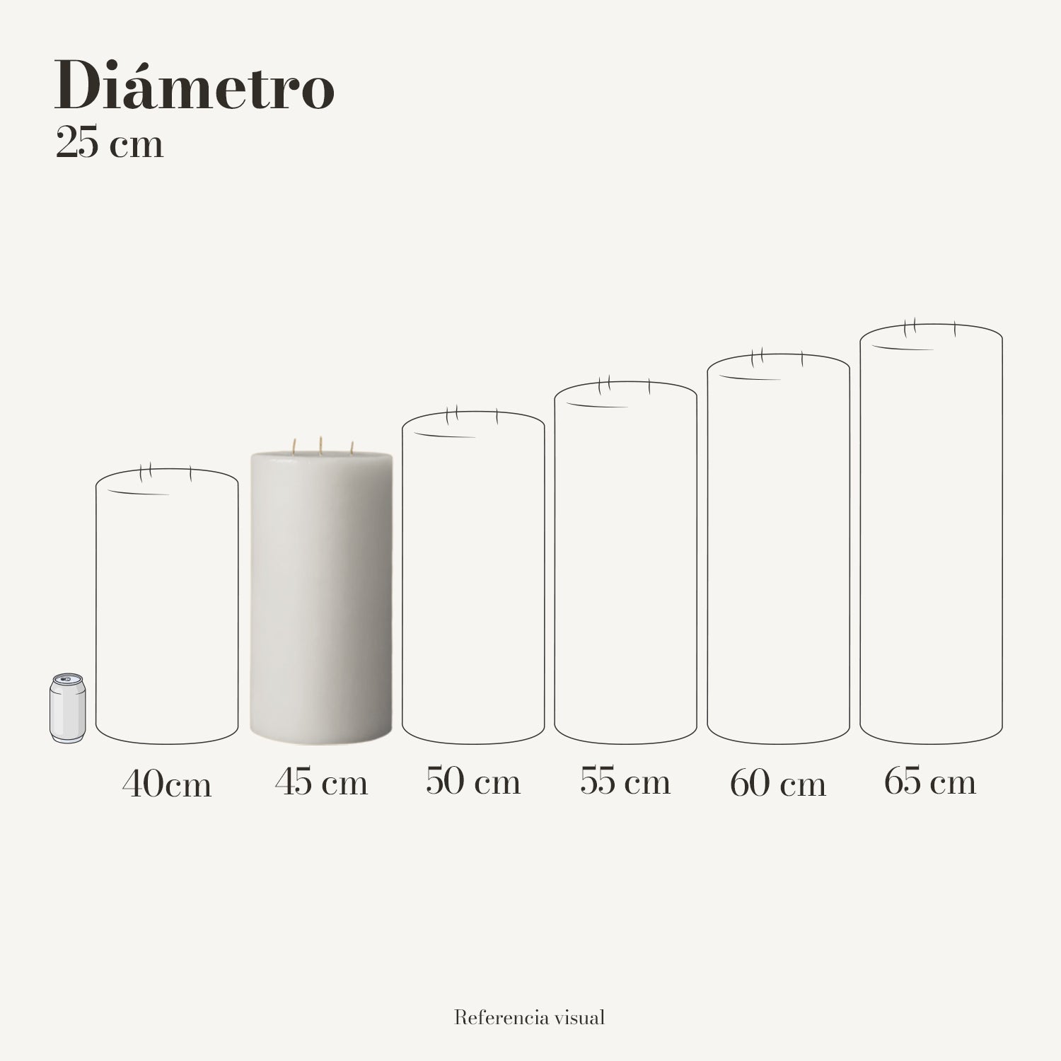 Cirio Blanco 25 cm 45 cm
