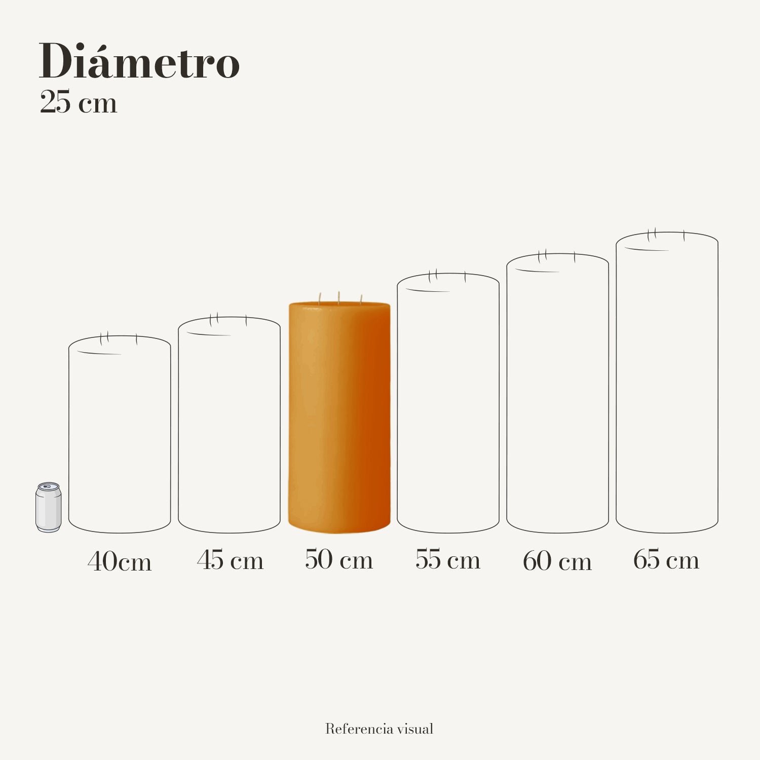 Cirio naranja 25 cm diámetro - La Vela Amaltea