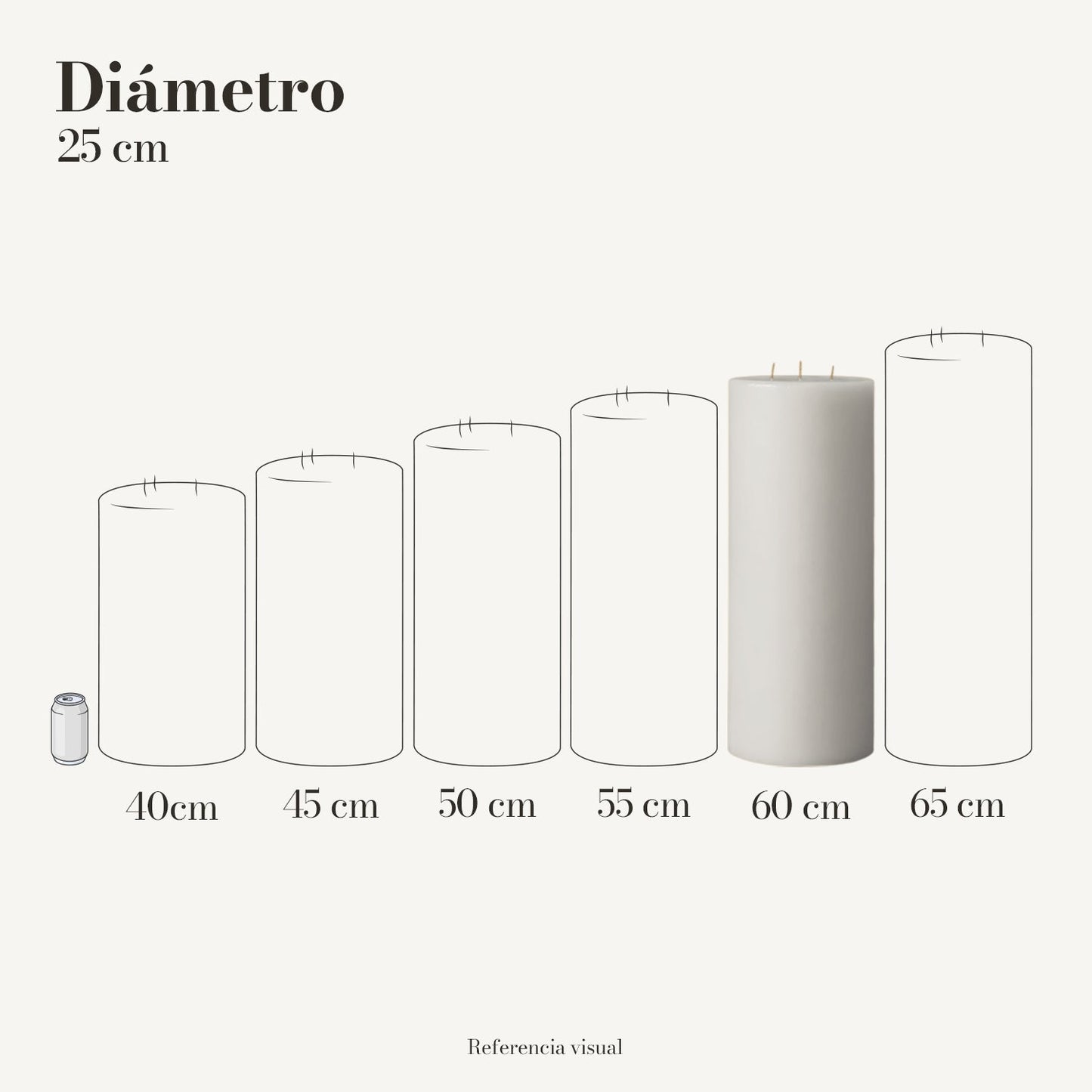 Cirio Blanco 25 cm 60 cm