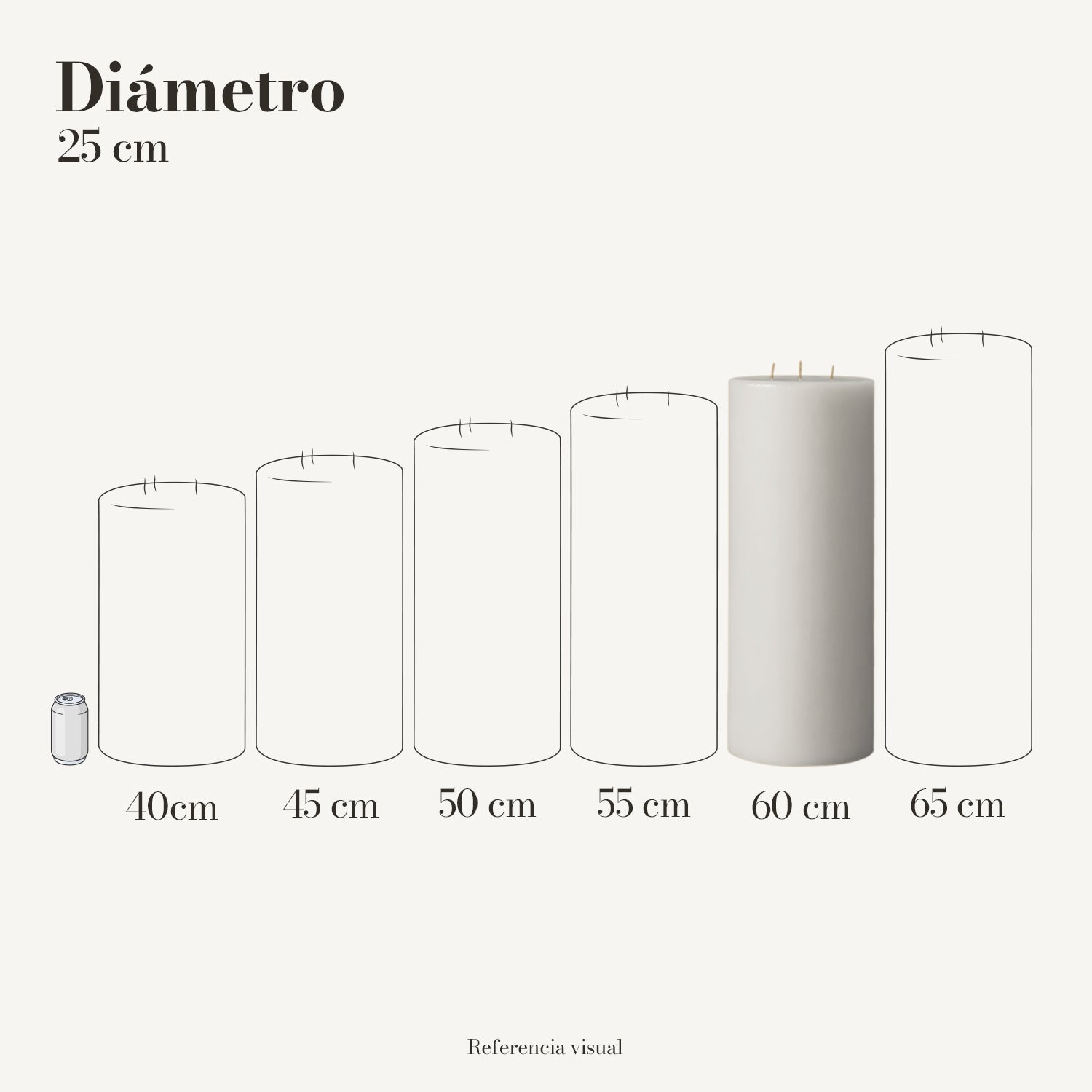 Cirio Blanco 25 cm 60 cm