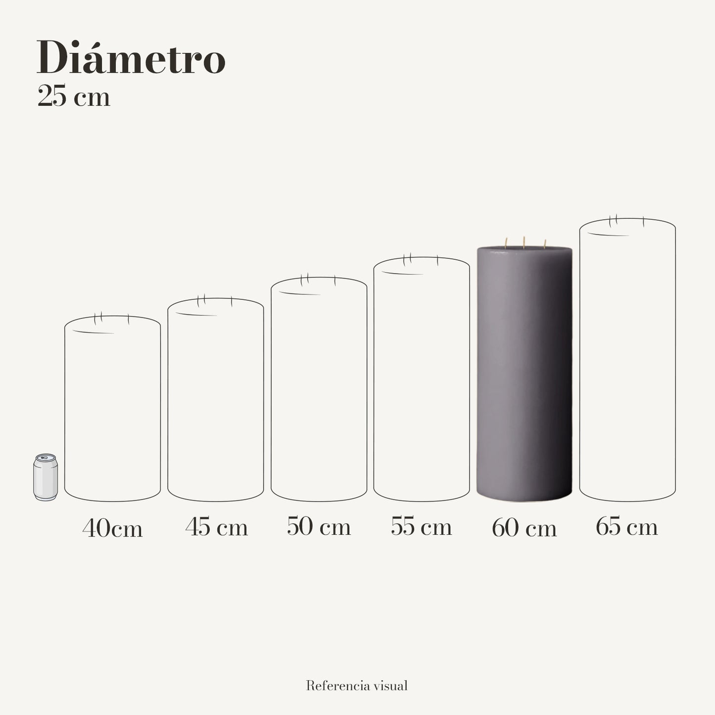 Cirio gris 25 cm diámetro - La Vela Amaltea