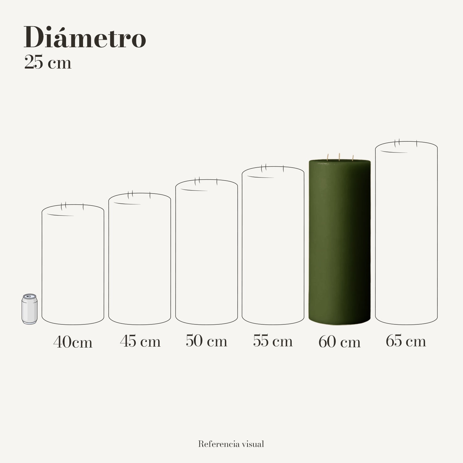Cirio Verde Pino 25 cm 60 cm