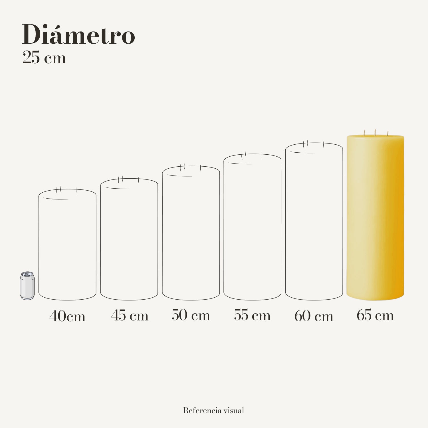 Cirio amarillo intenso 25 cm diámetro - La Vela Amaltea