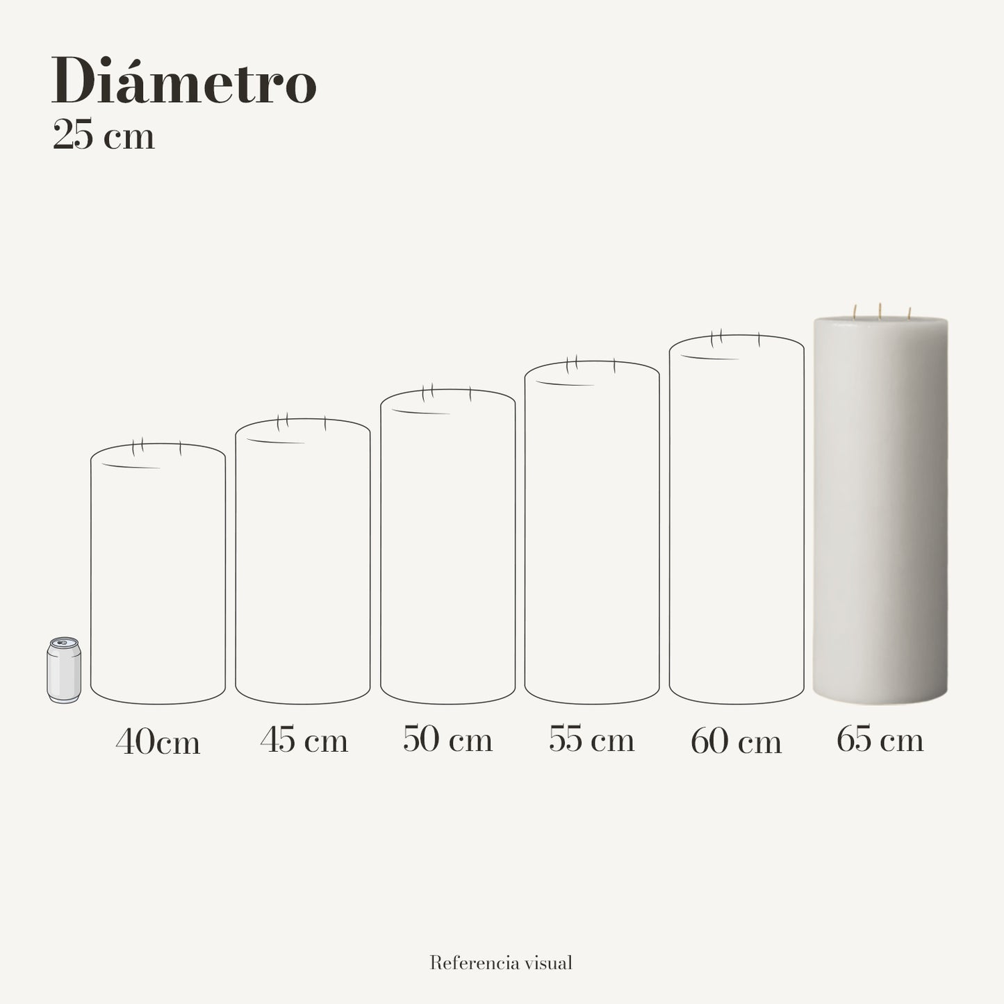 Cirio blanco 25 cm diámetro - La Vela Amaltea