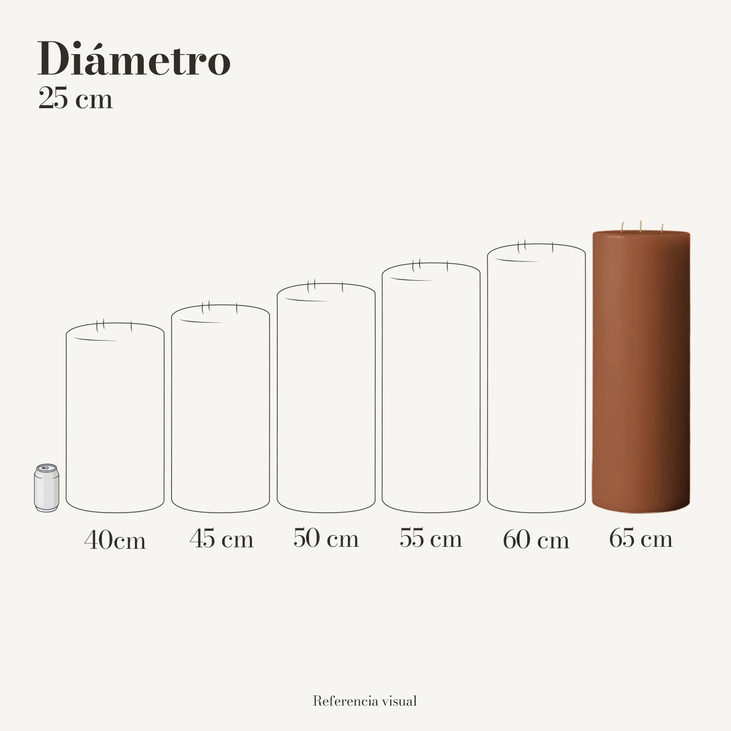 Cirio café claro 25 cm diámetro - La Vela Amaltea