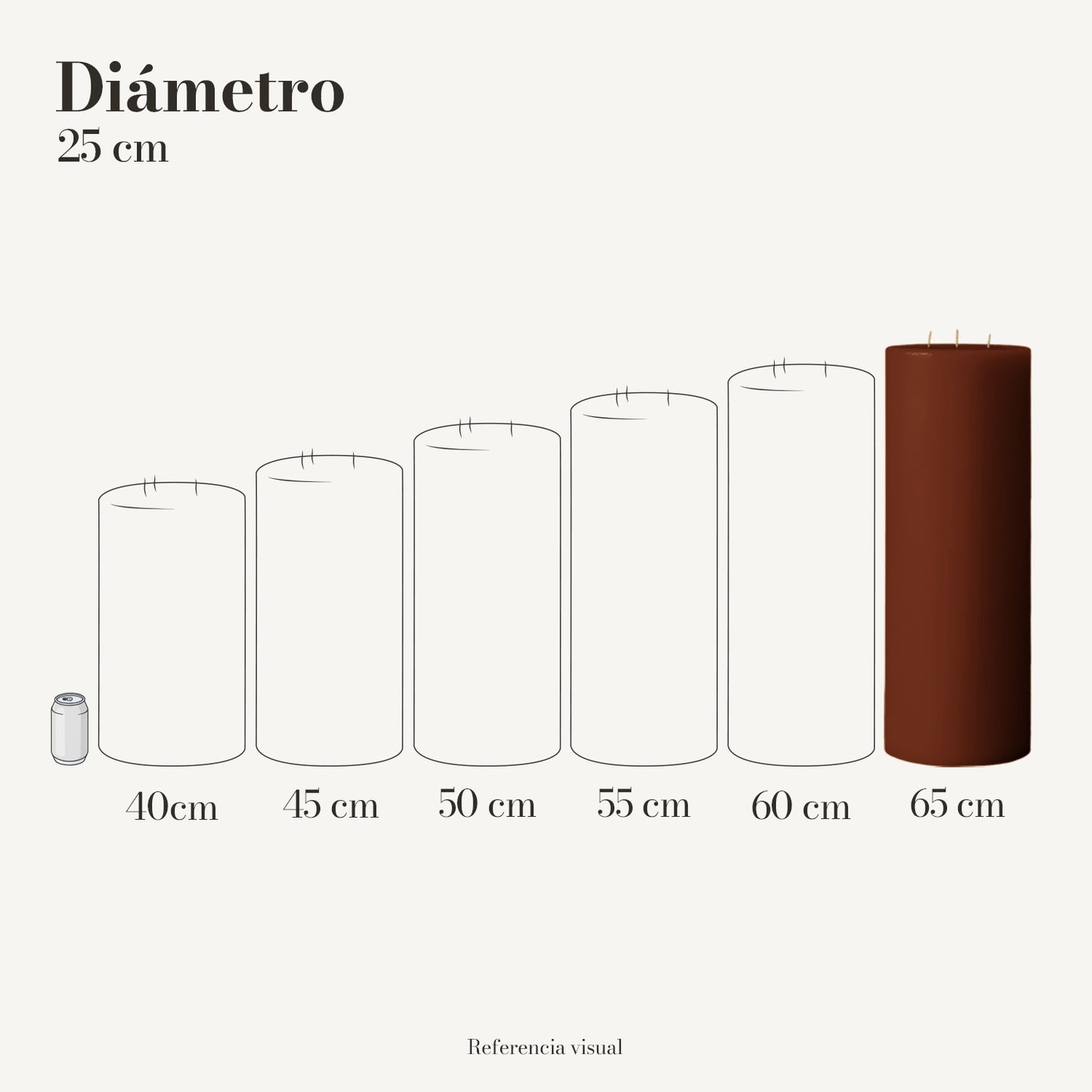 Cirio café oscuro 25 cm diámetro - La Vela Amaltea