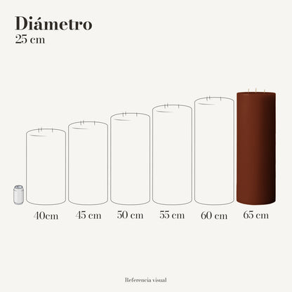 Cirio café oscuro 25 cm diámetro - La Vela Amaltea