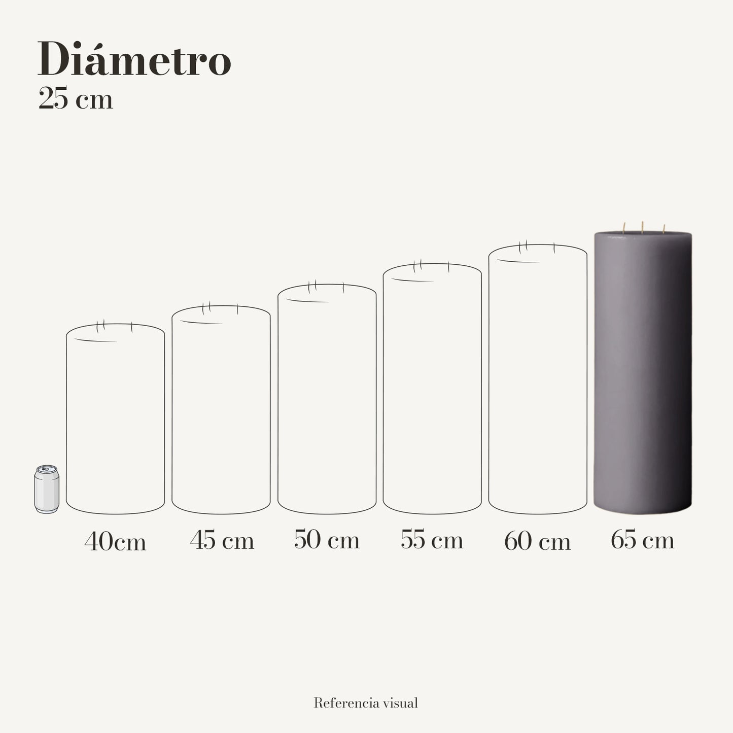 Cirio gris 25 cm diámetro - La Vela Amaltea