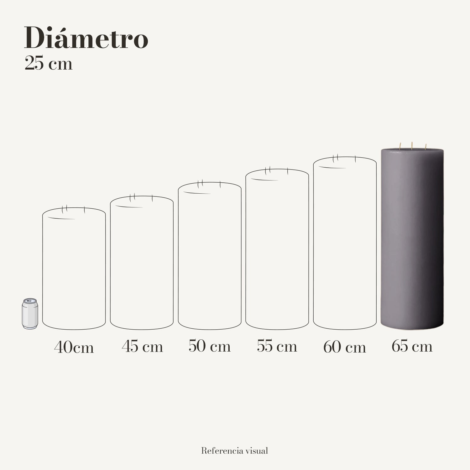 Cirio gris 25 cm diámetro - La Vela Amaltea