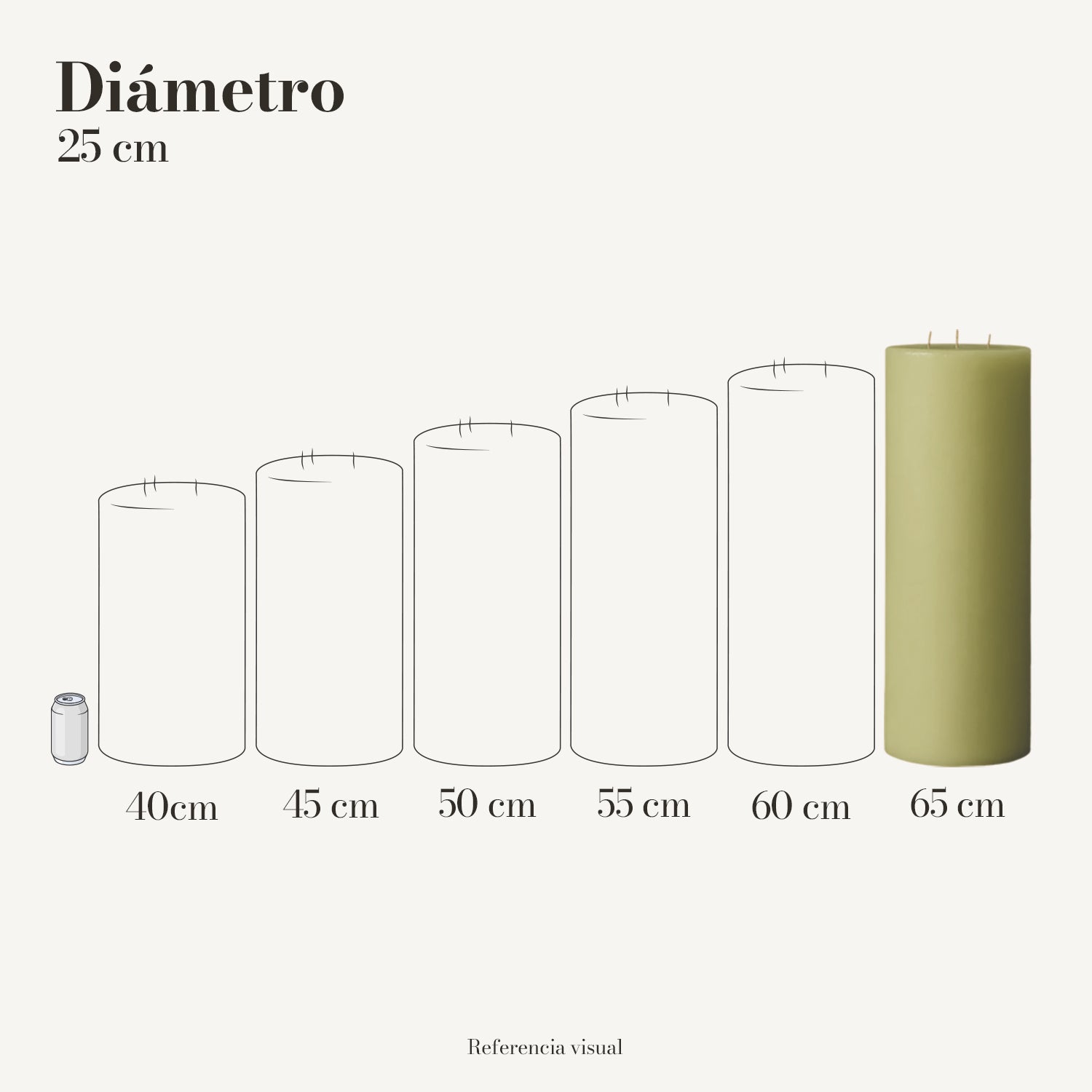 Cirio verde limón 25 cm diámetro - La Vela Amaltea