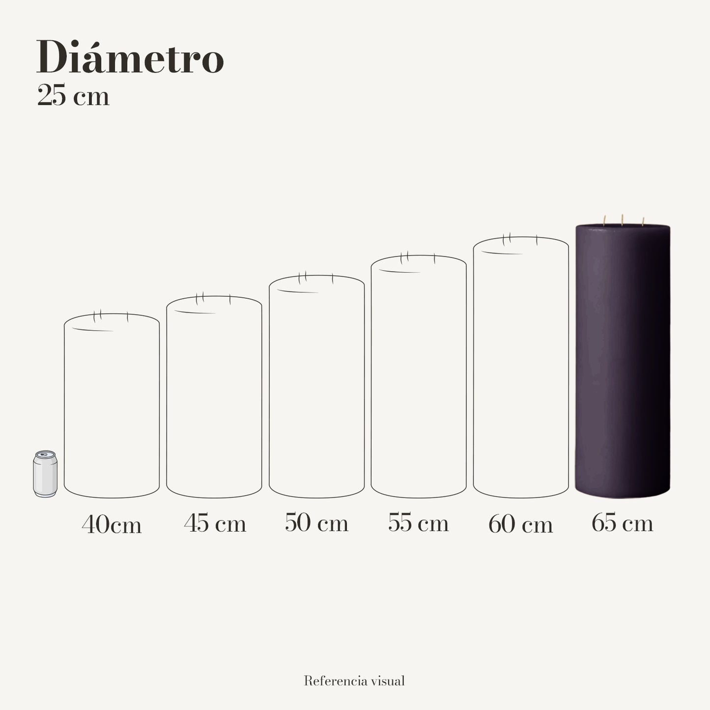 Cirio morado oscuro 25 cm diámetro - La Vela Amaltea