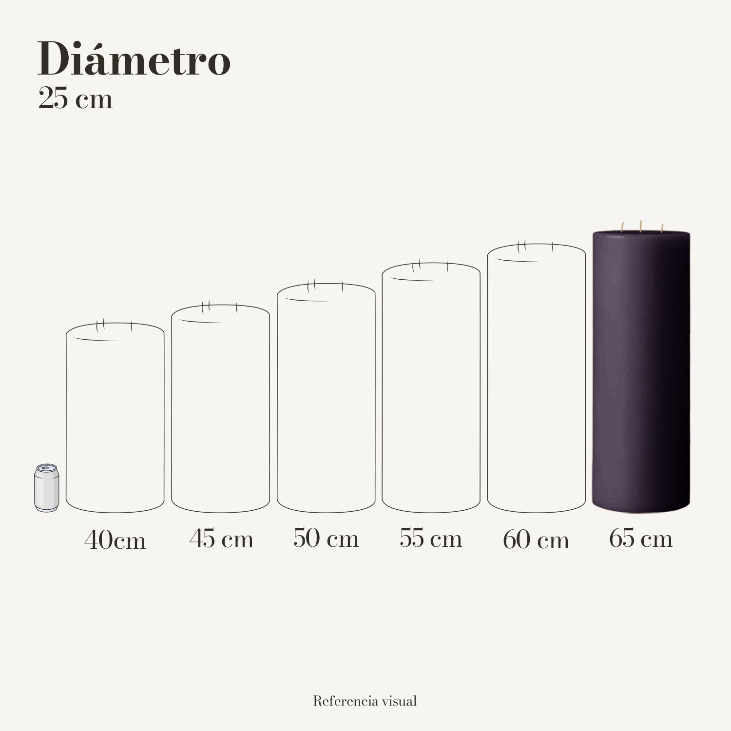 Cirio morado oscuro 25 cm diámetro - La Vela Amaltea