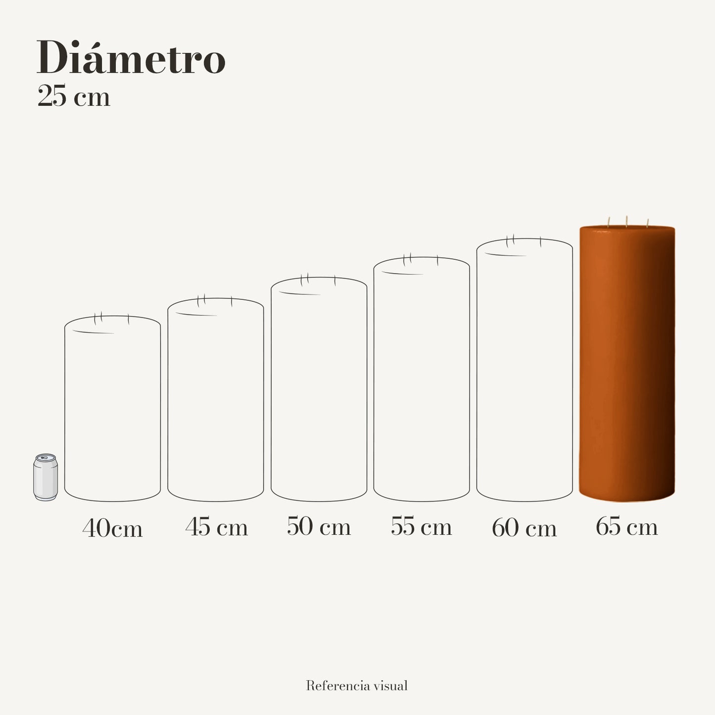 Cirio naranja ocre 25 cm diámetro - La Vela Amaltea
