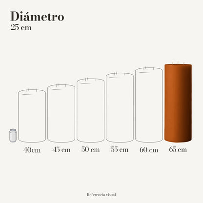 Cirio naranja ocre 25 cm diámetro - La Vela Amaltea