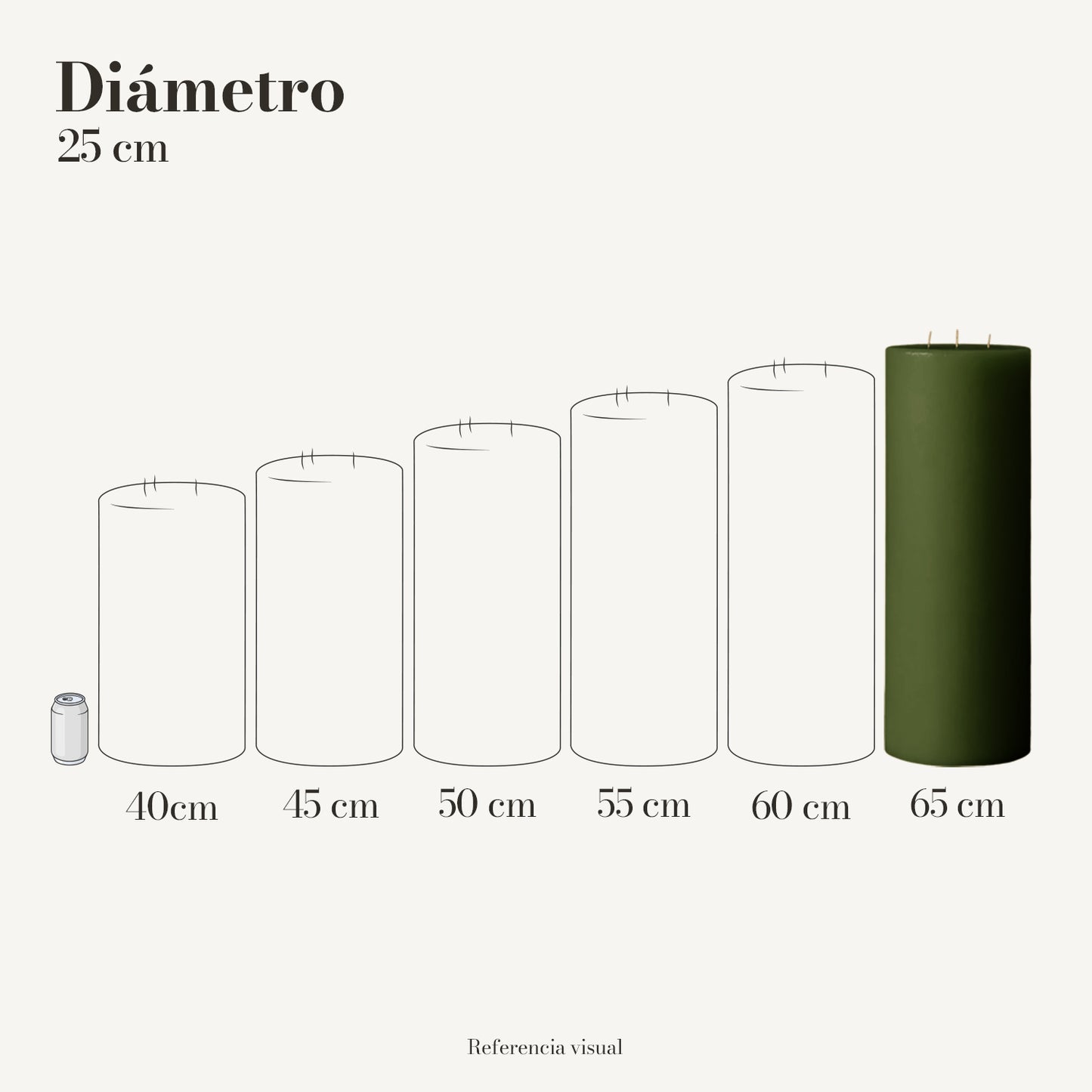 Cirio verde pino 25 cm diámetro - La Vela Amaltea